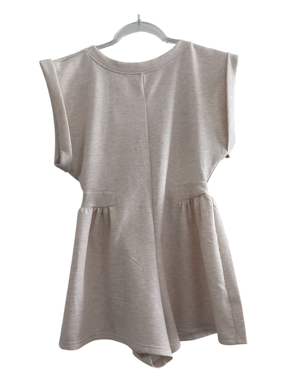 Zenana Scuba Open Back Romper Oatmeal - Picture 3 of 6